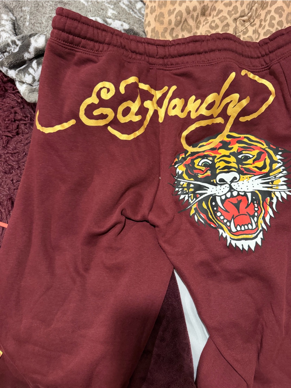 Ed Hardy Maroon Lounge Sweatpants